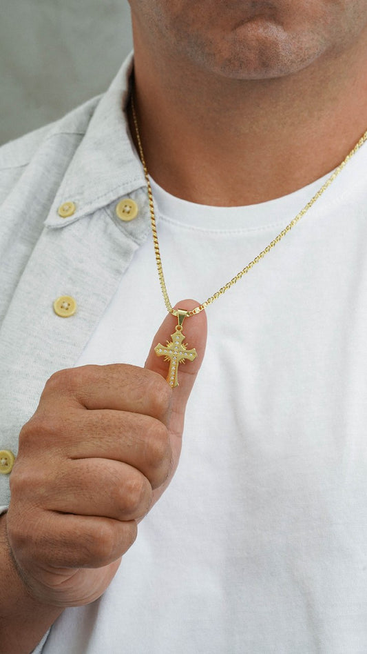 Cadena Destellos +
Dije Cruz Sagrada Circonias Cristal (ENVIO GRATIS)
