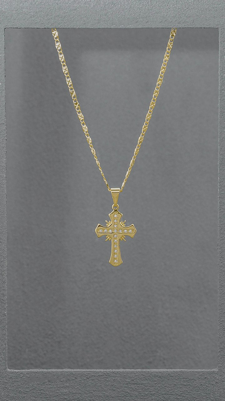 Cadena Destellos +
Dije Cruz Sagrada Circonias Cristal (ENVIO GRATIS)