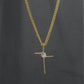 Cadena Cubana Eslabon + Dije cruz cristal (ENVIO GRATIS)